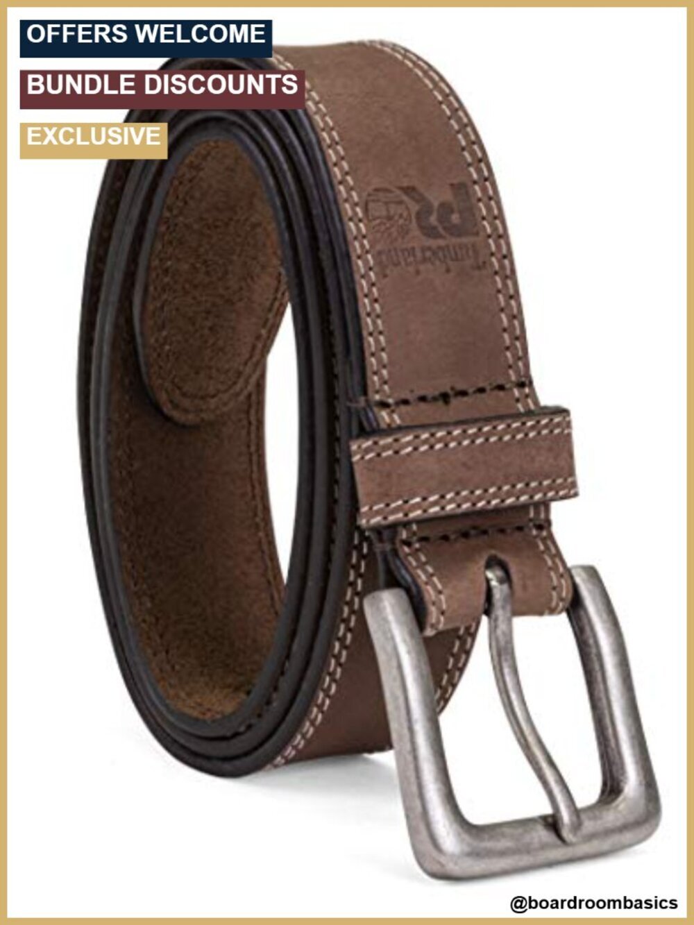 Genuine Leather 38mm Boot Belt - Heavy Duty Work & Casual